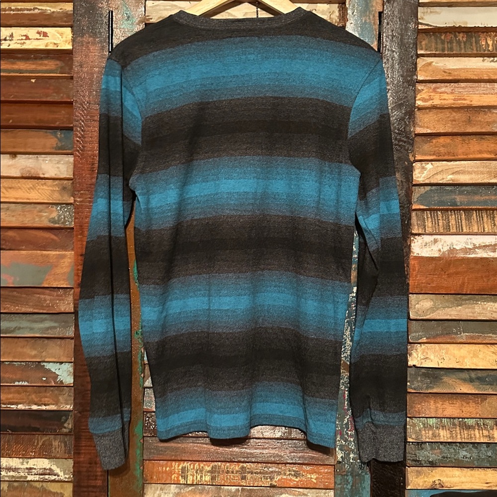 🚨 SALE Y2K Zoo York Teal Blue and Black Striped Pullover Skater Boy skate - Picture 5 of 6
